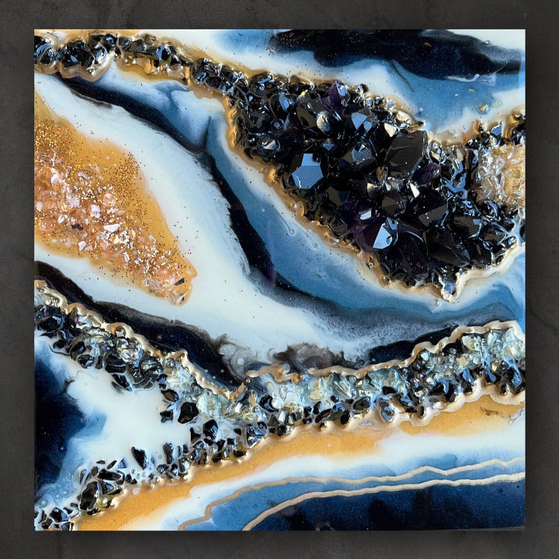 Geode Style Art- INKY SANDS