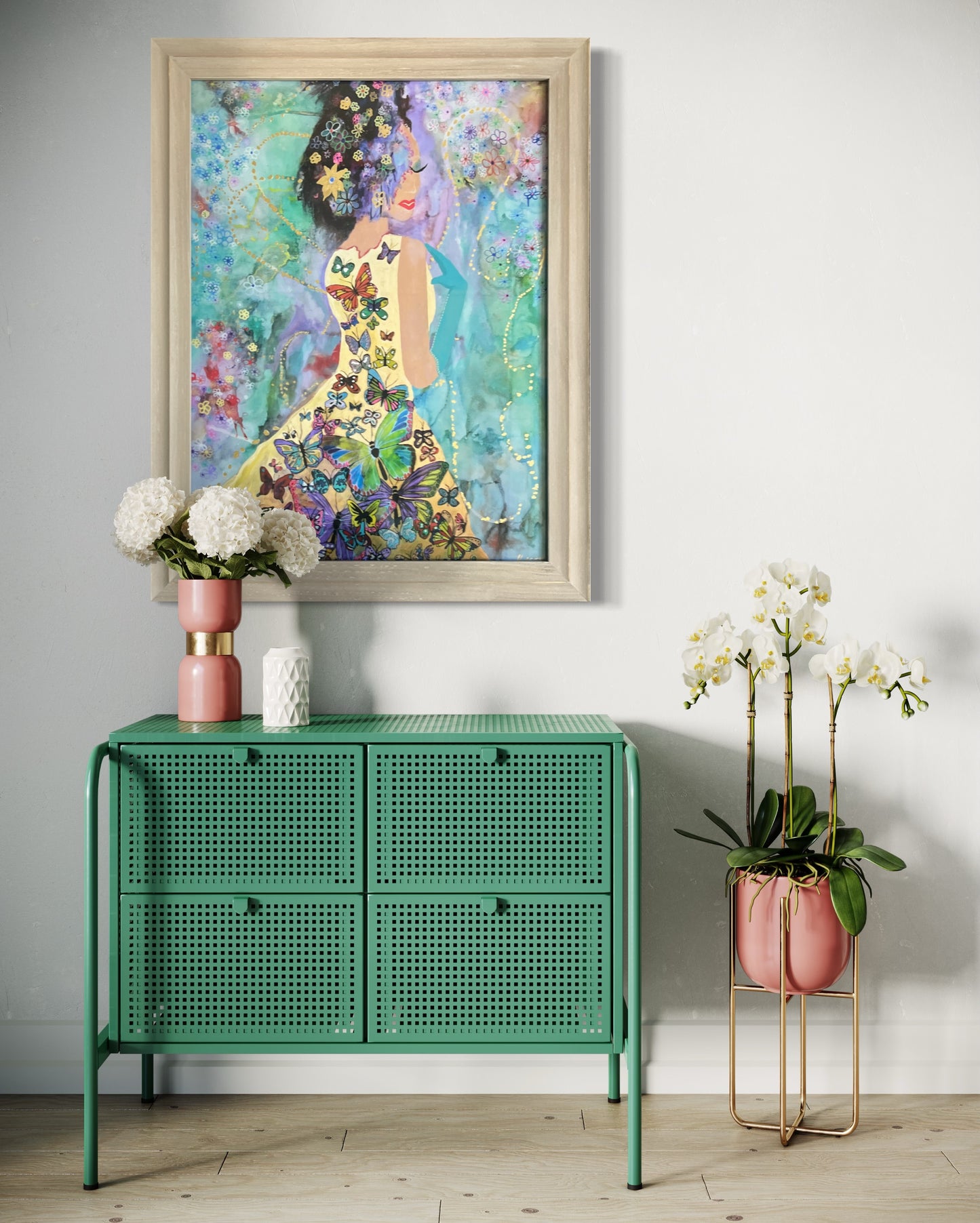 Print (Embellished and Framed) - BUTTERLY GIRL