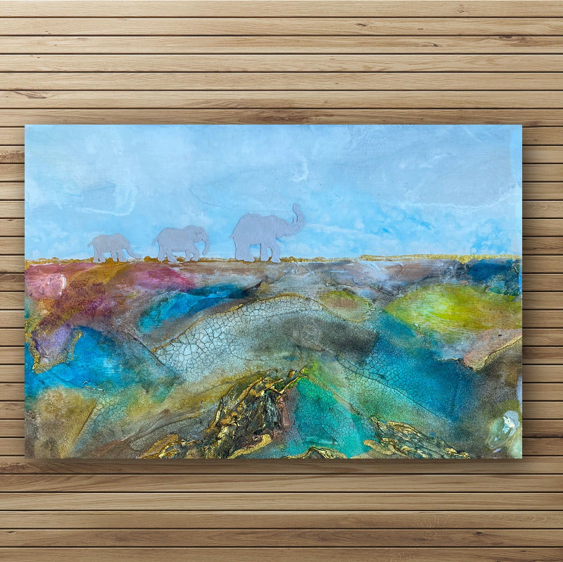 Original Painting - ILLUSIONS OF ELEPHANTS