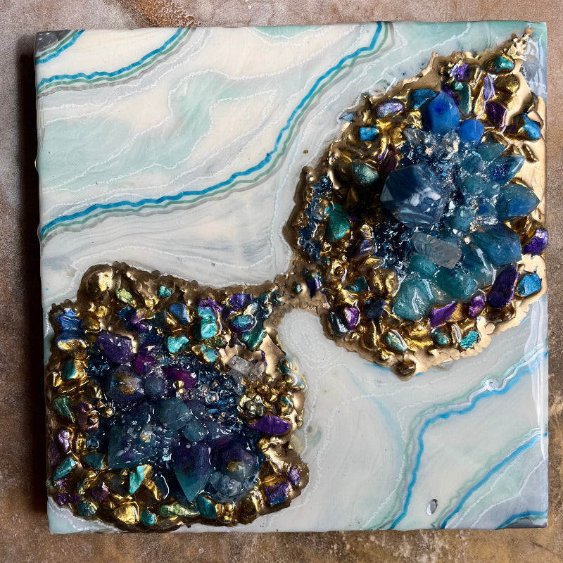 Geode Style Art - BISMUTH PEACOCK