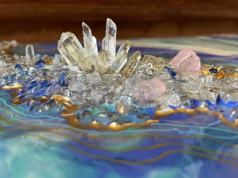 Large Geode Style Art - TRANQUIL CARIBBEAN