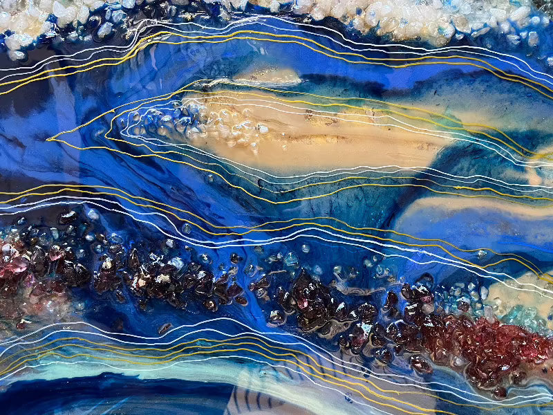 Large Geode Style Art - CORAL LANDSCAPE