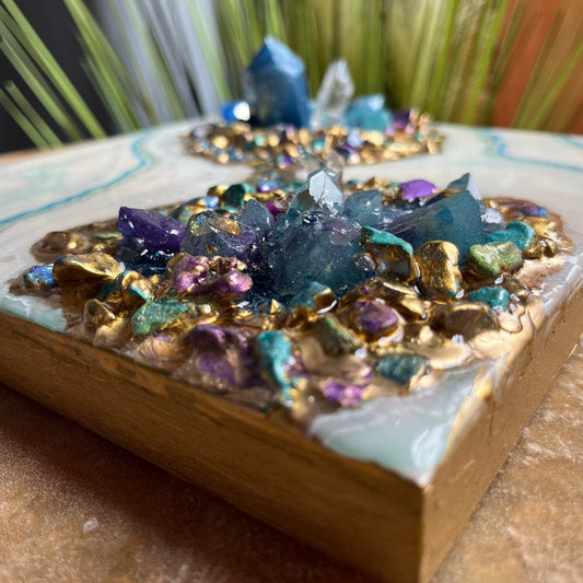 Geode Style Art - BISMUTH PEACOCK