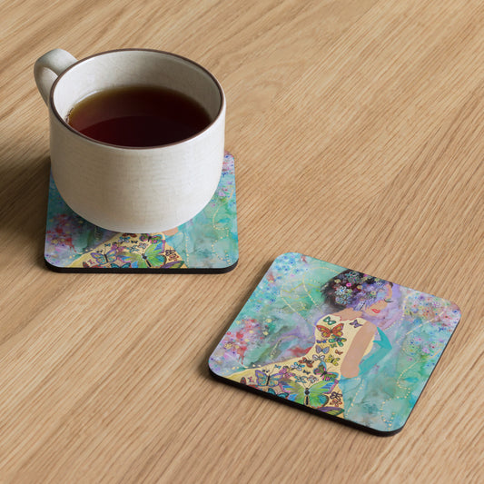 Cork-back Coaster - BUTTERFLY GIRL