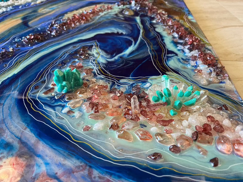 Large Geode Style Art - CORAL LANDSCAPE